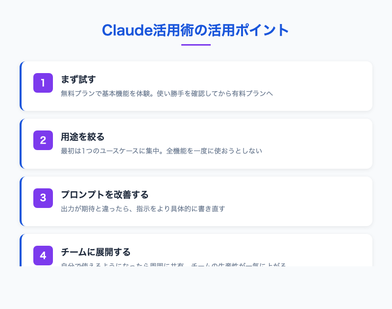 Claude活用術の活用ポイント