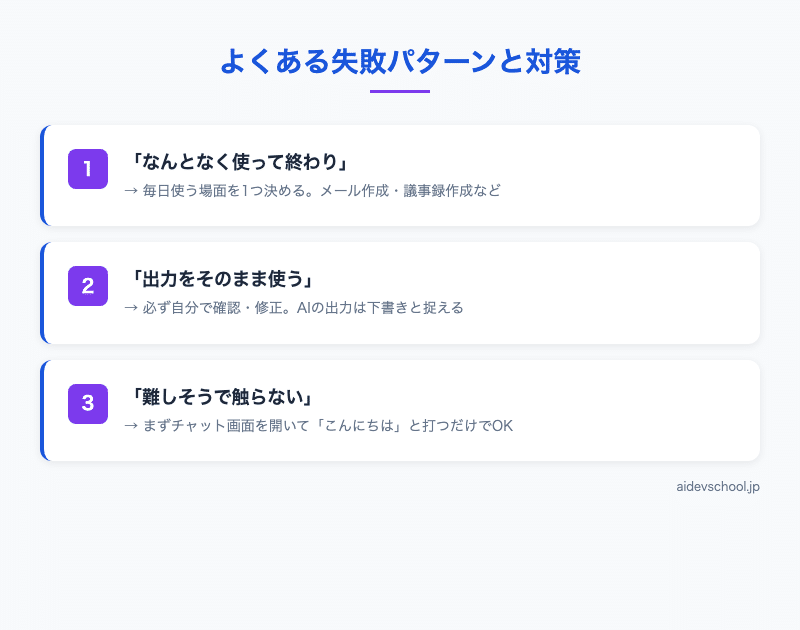 よくある失敗パターンと対策