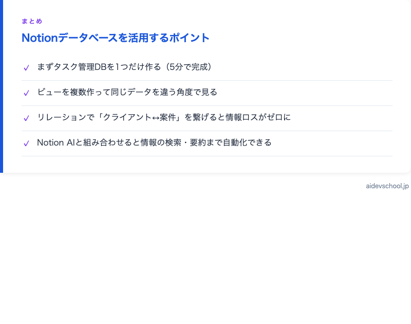 Notionデータベースを活用するポイント