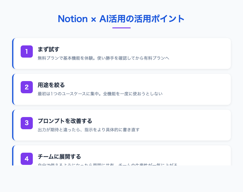Notion × AI活用の活用ポイント
